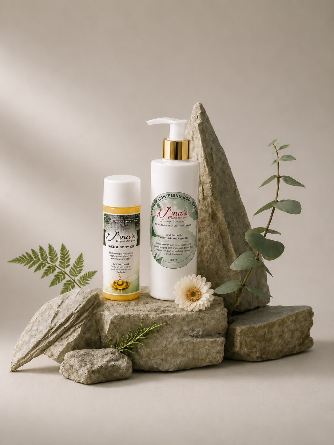 Strong lightening body lotion and vip oil